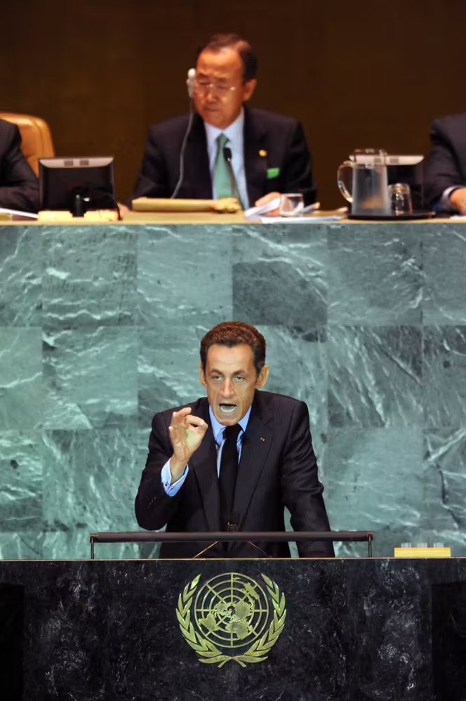 Jacques Witt, photographe de presse ayant suivi les présidents français et couvert la chute du mur de Berlin, est mort 3 Nicolas Sarkozy à la tribune de l’ONU, à New York, en septembre 2009.