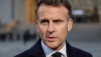 Le président de la République, Emmanuel Macron, à Séoul (Corée du Sud), le 2 avril 2026. (LUDOVIC MARIN / AFP)
