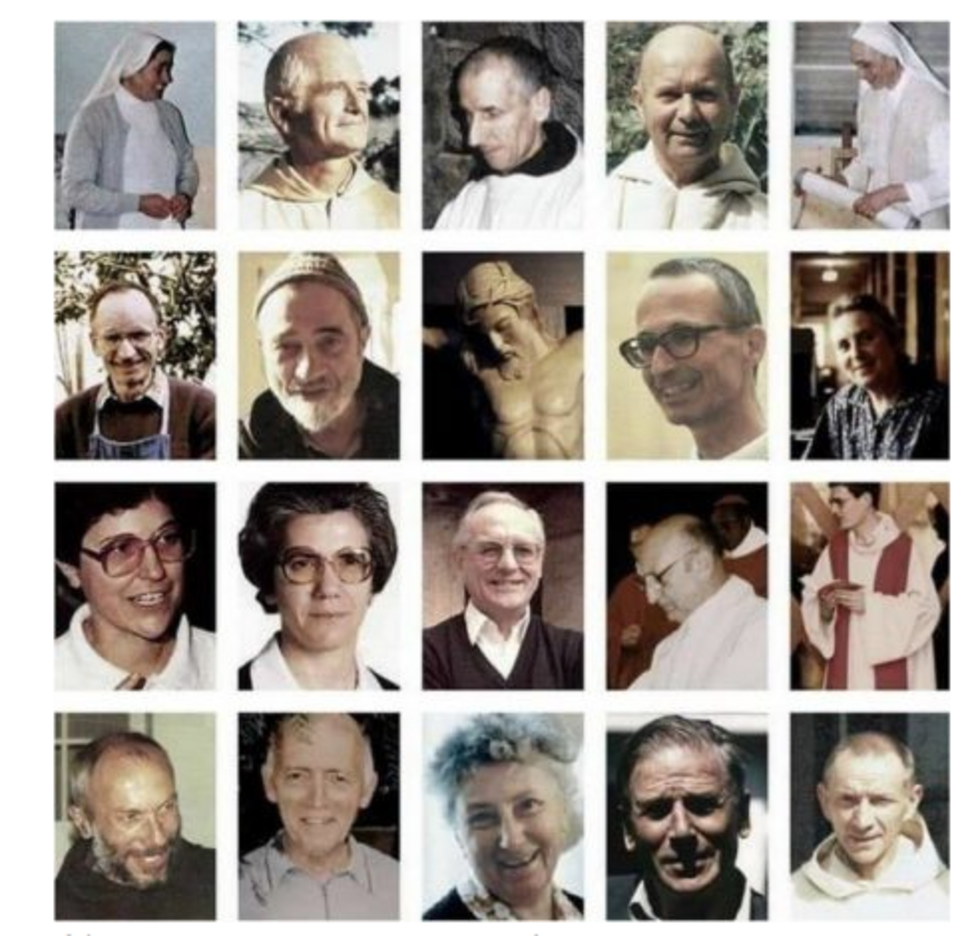 Les 19 "martyrs" d'Algérie assassinés entre 1994 et 1996.