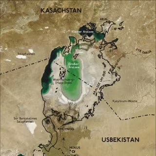 Carte de la région superposée à une image satellite (2004). Crédit NASA.