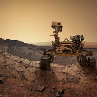 Perseverance pourrait avoir échantillonné l'une des roches les plus prometteuse pour la recherche de trace de vie martienne. © Tryfonov, Adobe Stock