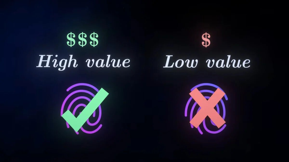 valeur faible et elevee transaction