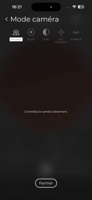 Vaonis Hestia - test - 7 Les différents modes de caméra