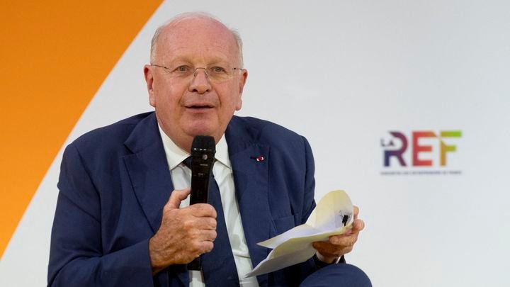 Ross McInnes, président de Safran lors d'un débat organisé dans le cadre de la “Rencontre des entrepreneurs de France” (REF) à Paris, le 28 août 2025. (SERGE TENANI / HANS LUCAS VIA AFP)