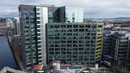 Siège européen de Google dans le quartier des Grand Canal Docks, en février 2023 (Niall Carson / MAXPPP)
