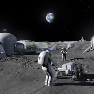 Concept de base lunaire à l'étude. © ESA, P. Carril