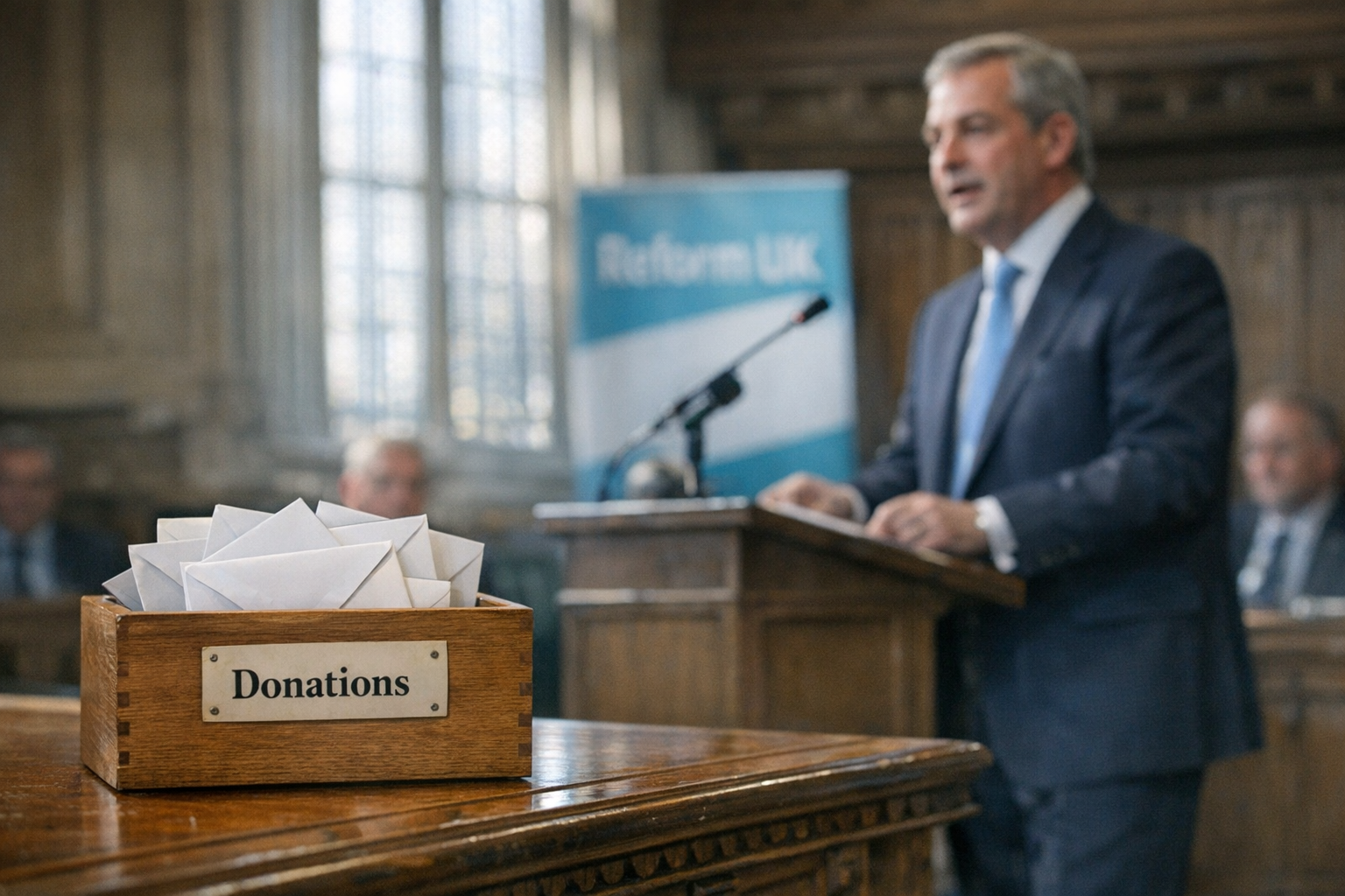 Dons à Reform UK : le financement politique sous pression au Royaume-Uni